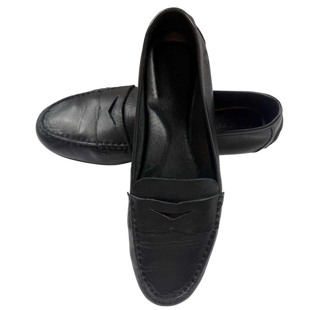 Born Black Leather Penny Loafers